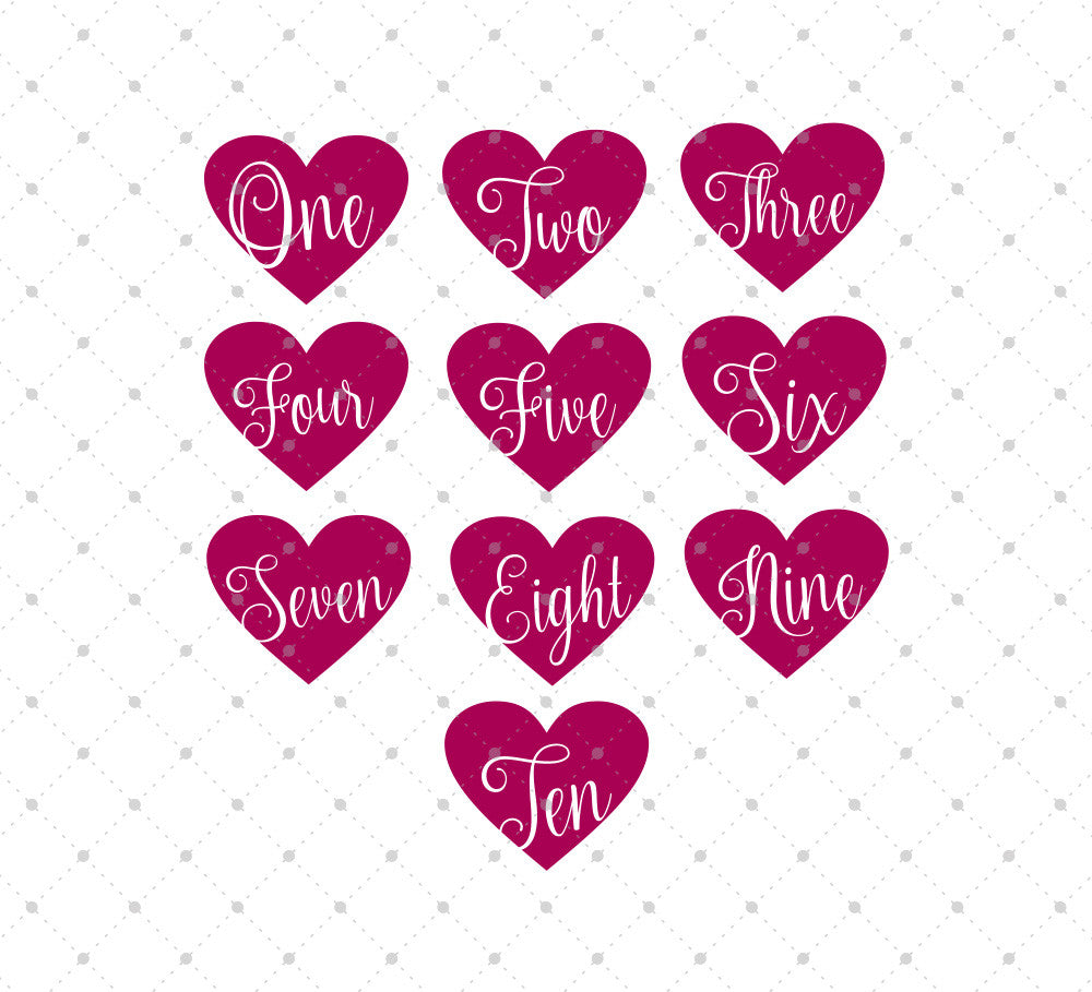 Download Svg Cut Files For Cricut And Silhouette Birthday Hearts Numbers Files