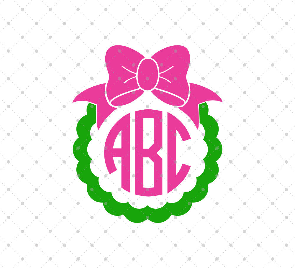 Bow monogram frame svg, Pearls Monogram SVG Cut files, Bow svg, svg files  for Cricut, cut files for Silhouette, svg files. Instant download.