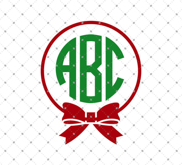 Download Bow Christmas Monogram SVG Files | SVG Cut Studio