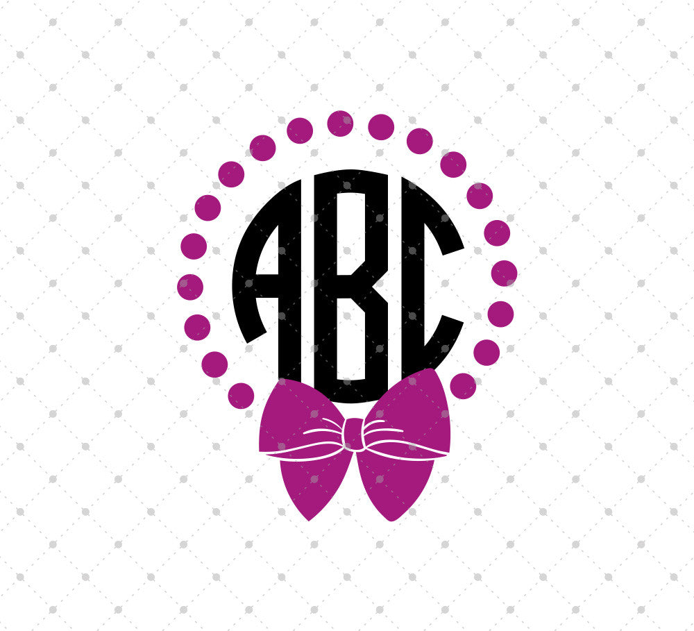 Download Bow And Pearls Monogram Frame Svg Files For Cricut And Silhouette