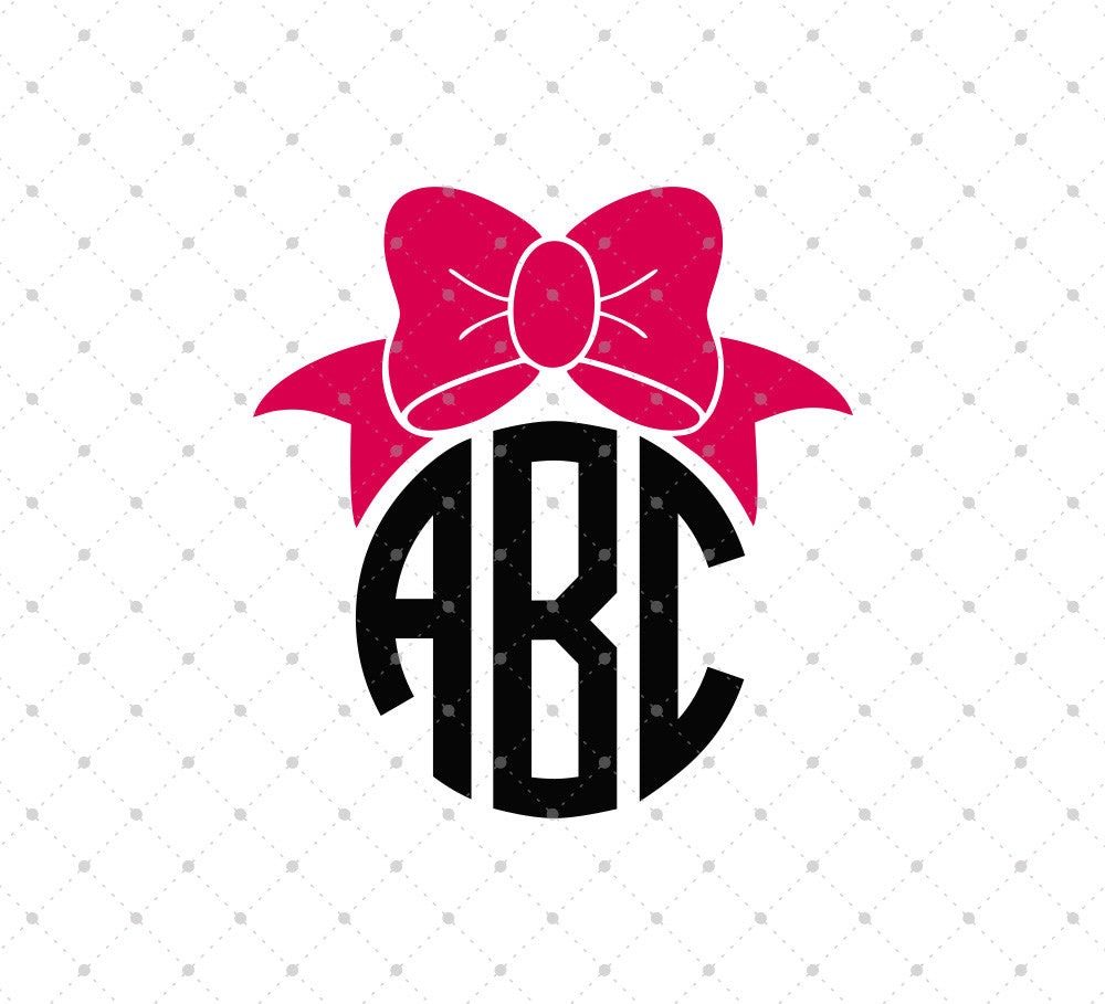 Download Bow Monogram Frame Svg Files For Cricut And Silhouette