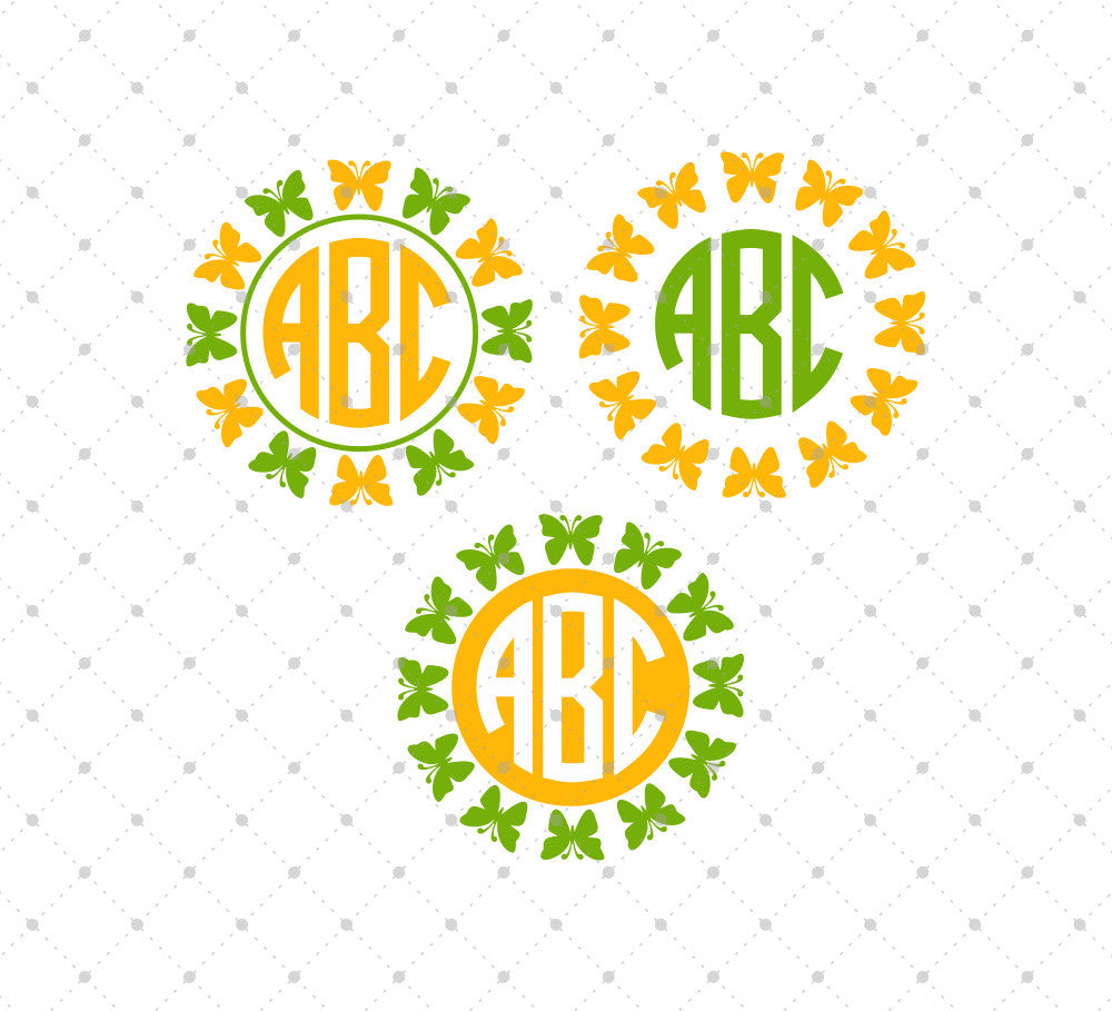 Download Butterfly Monogram Frames 4 Svg Cut Files For Cricut And Silhouette