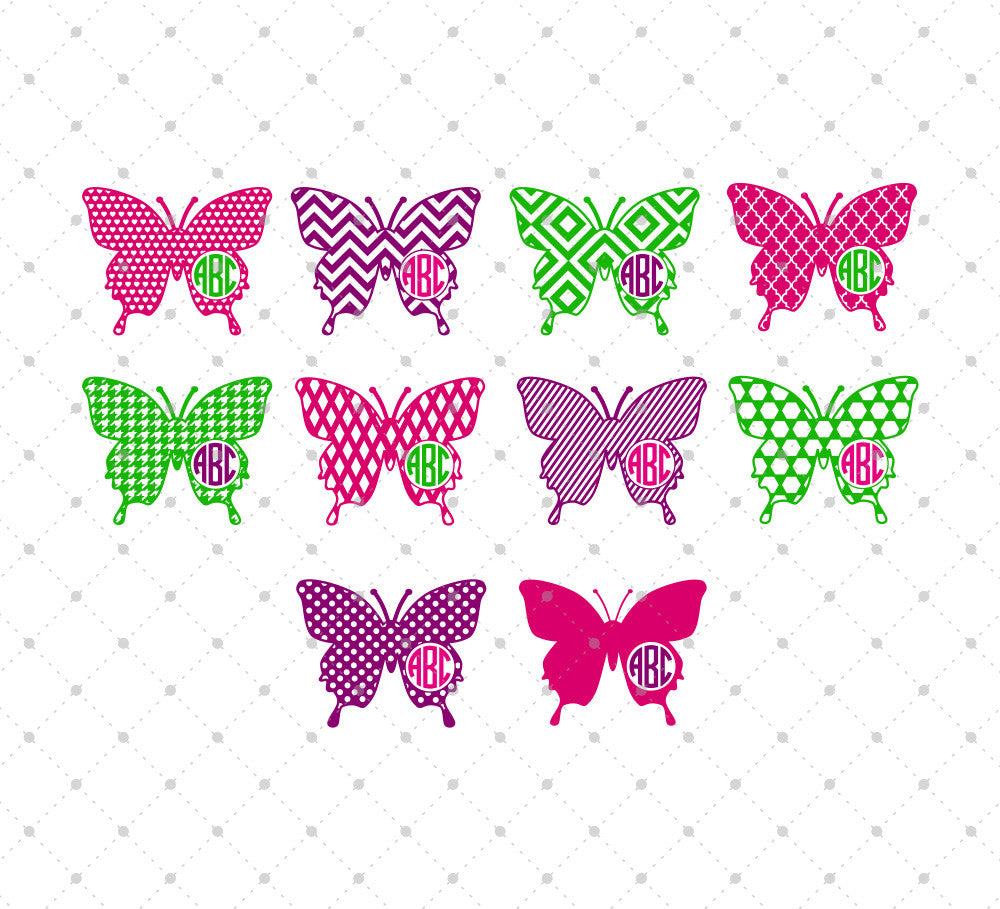 Download Svg Cut Files For Cricut And Silhouette Butterfly Monogram Frames 3