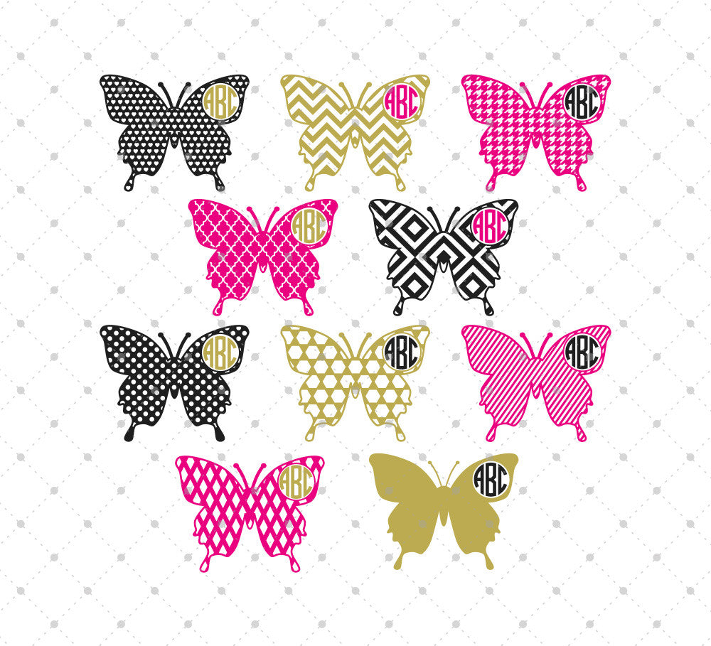 Download Svg Cut Files For Cricut And Silhouette Butterfly Monogram Frames Files 1
