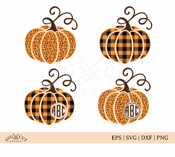 Download Plaid Cheetah Pumpkin SVG File for Cricut and Silhouette