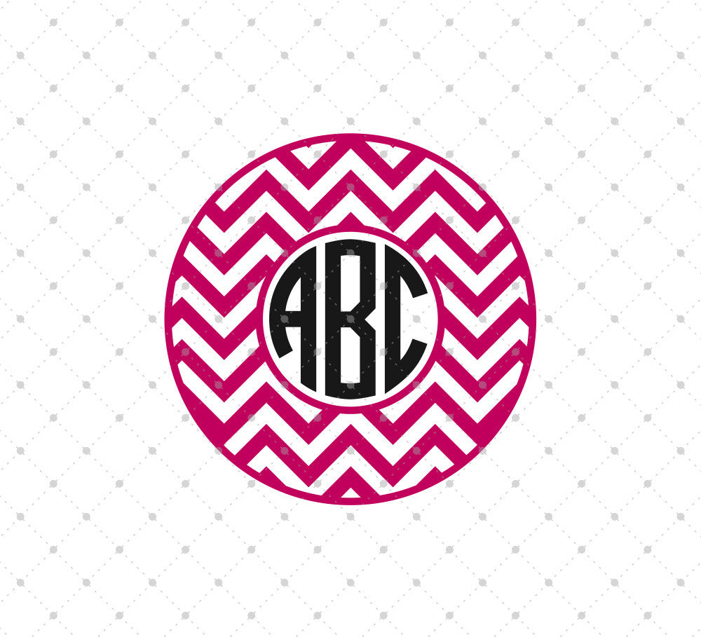 Download SVG Cut Files for Cricut and Silhouette - Chevron Circle Monogram Files - SVG Cut Studio