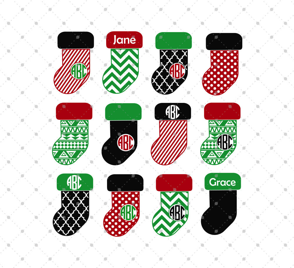 Download Christmas Stocking svg files for Cricut and Silhouette - SVG Cut Studio