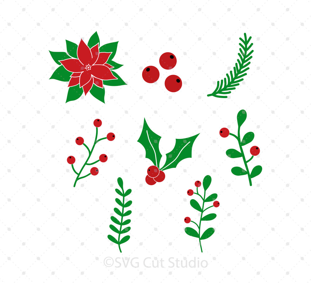 Download Christmas Wreath Elements Svg Png Dxf Files For Cricut And Silhouette