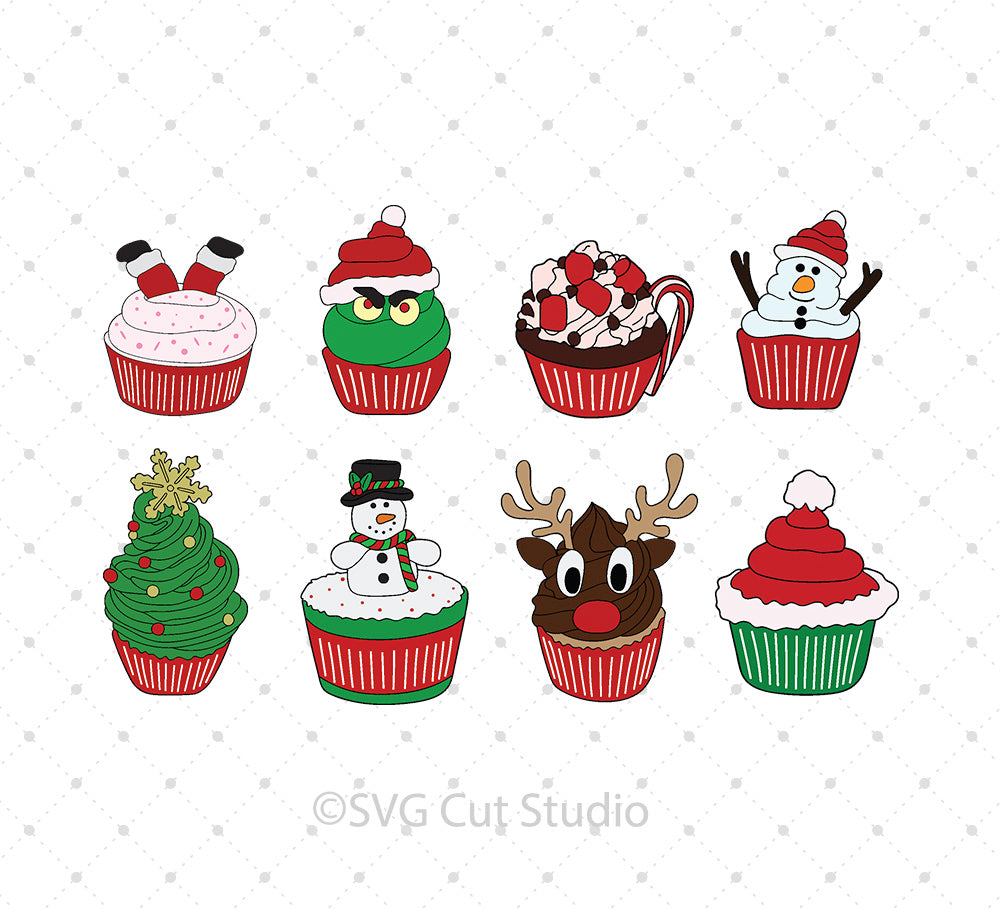 Christmas Cupcakes Svg Files For Cricut And Silhouette