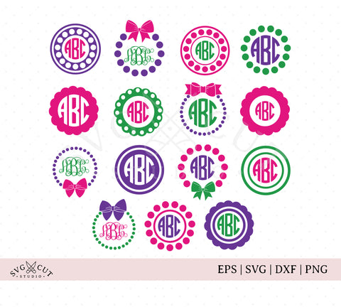 Download Svg Cut Files For Cricut And Silhouette Circle Monogram Frame Files 4