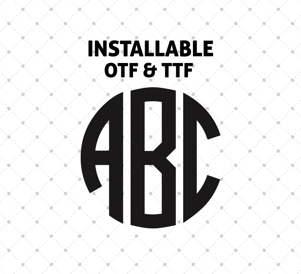 Circle Monogram True Type Font Installable TTF OTF | SVG Cut Studio