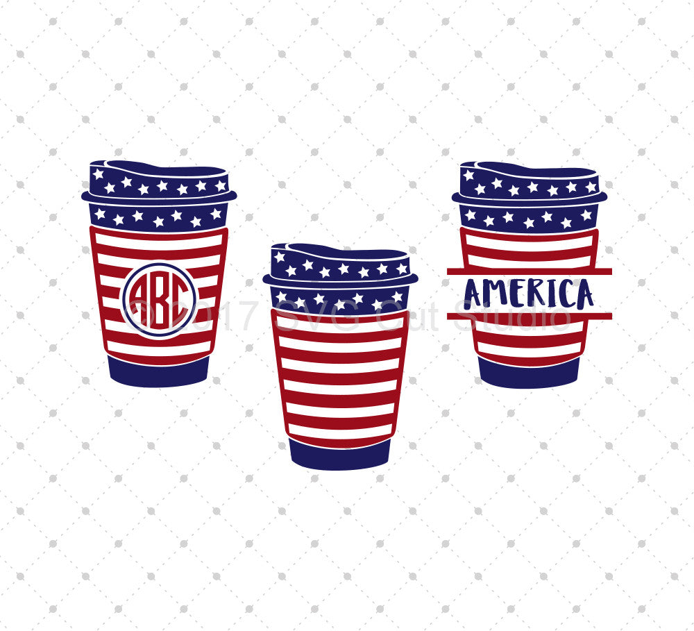 4th of July Independence Day SVG Starbucks Cup Cut File Cricut