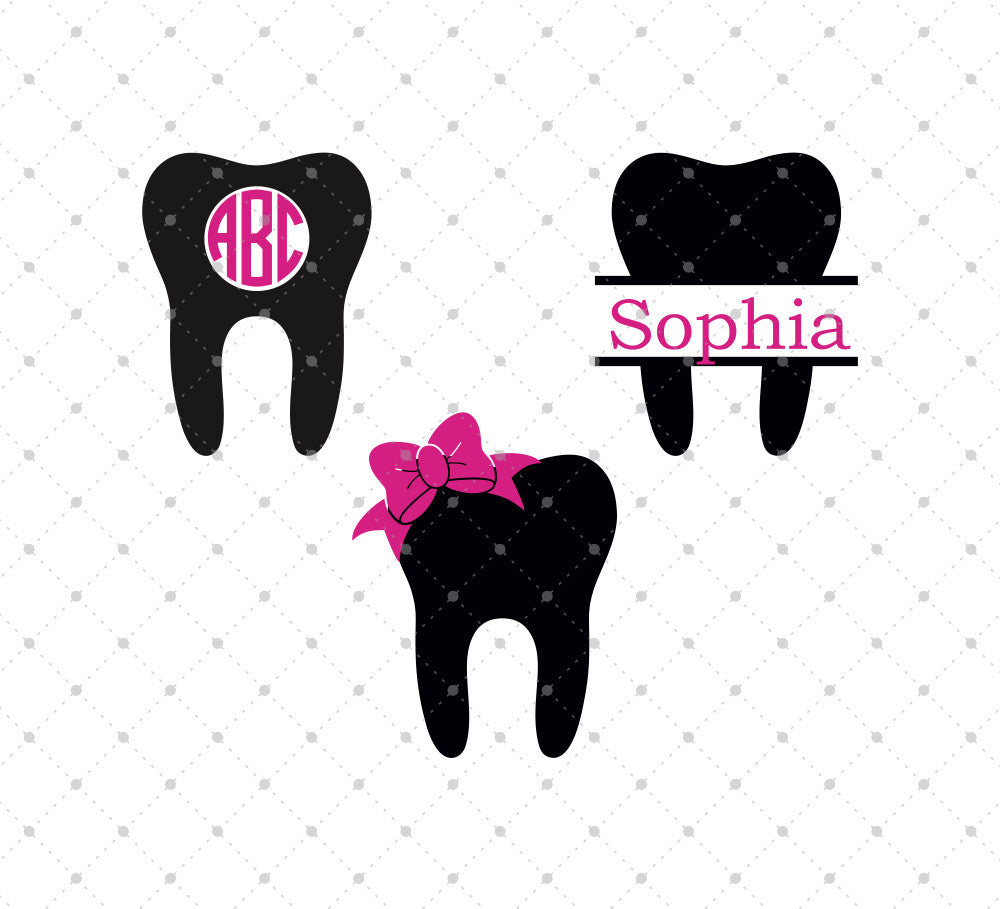 Download Dentist Tooth Monogram Svg Cut Files For Cricut And Silhouette