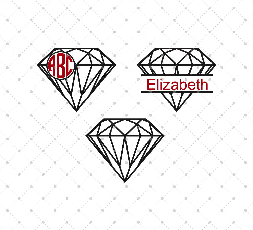 Diamond Monogram Frames Svg Files