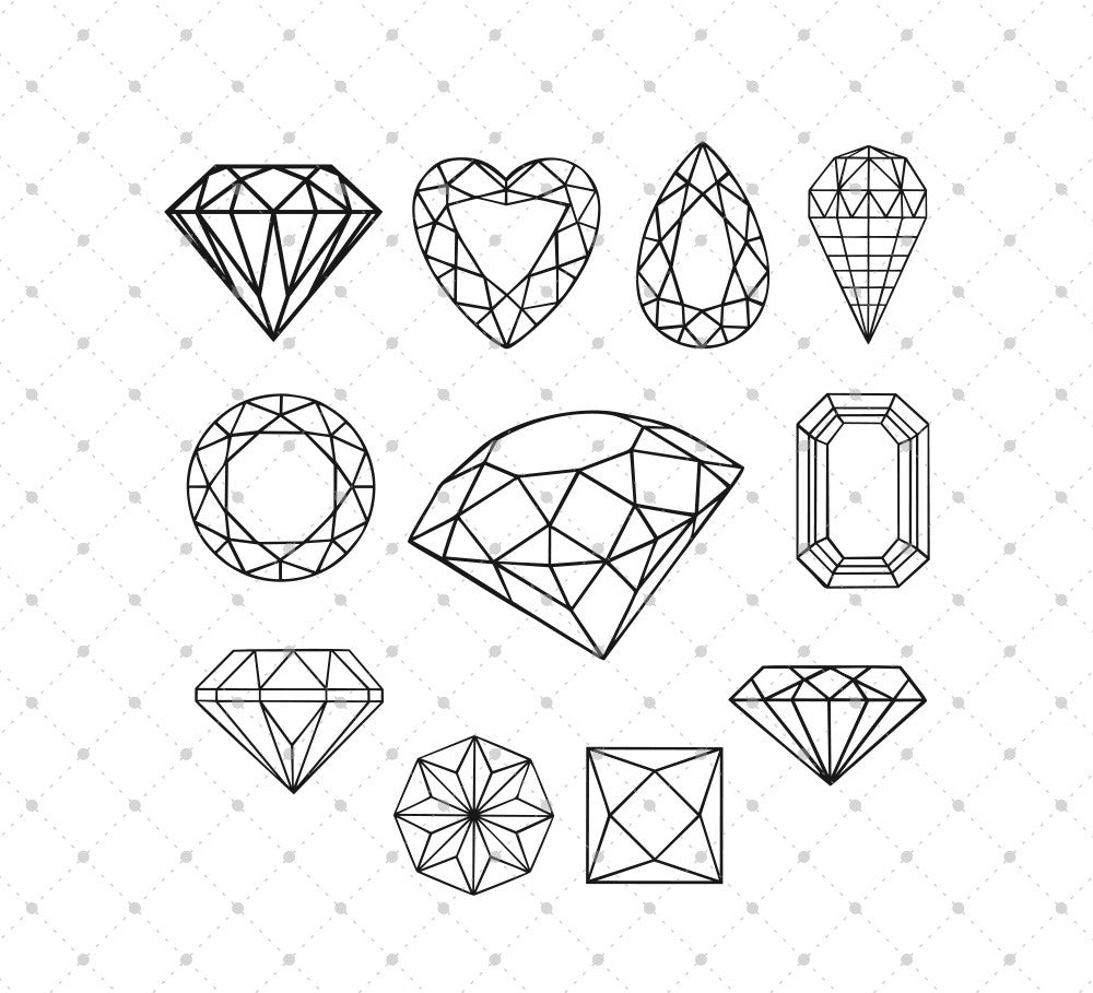 Download SVG Cut Files for Cricut and Silhouette - Diamond files ...