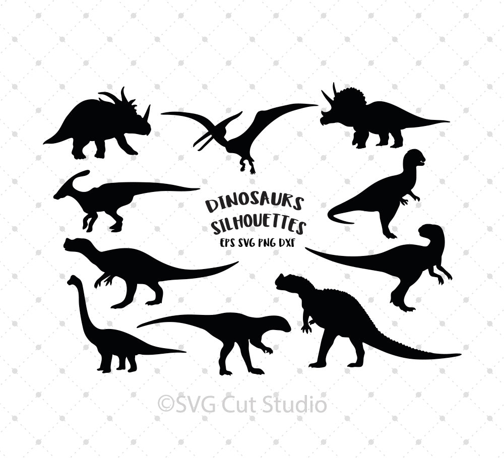 Download SVG Cut Files for Cricut and Silhouette - Dinosaurs Silhouettes SVG Cut Files - SVG Cut Studio