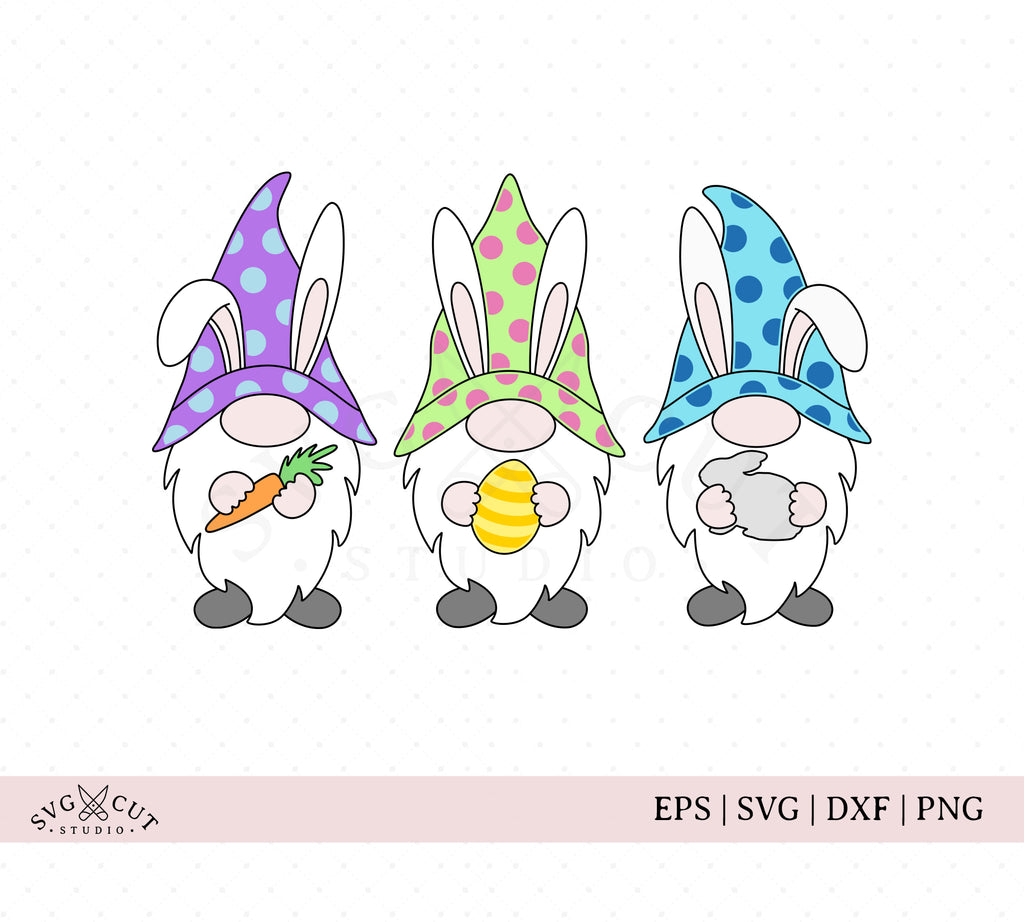 Easter Gnomes SVG Cut Files for Cricut and Silhouette