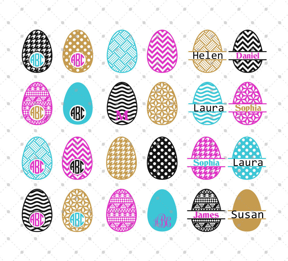 Download SVG Cut Files for Cricut and Silhouette - Easter Eggs Files #3 - SVG Cut Studio