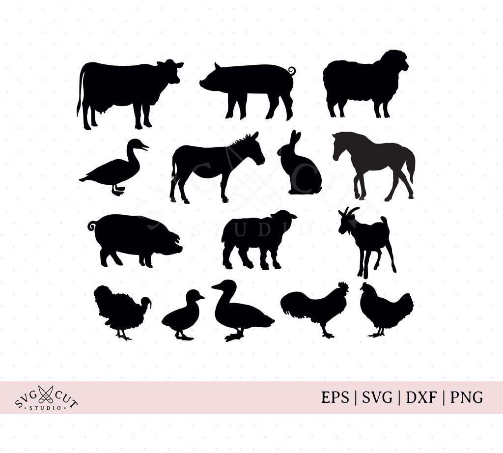 Download Farm Animals SVG Cut Files | SVG Cut Studio
