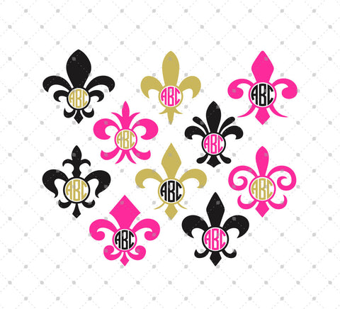 Download Svg Cut Files For Cricut And Silhouette Fleur De Lis Monogram Frame Files