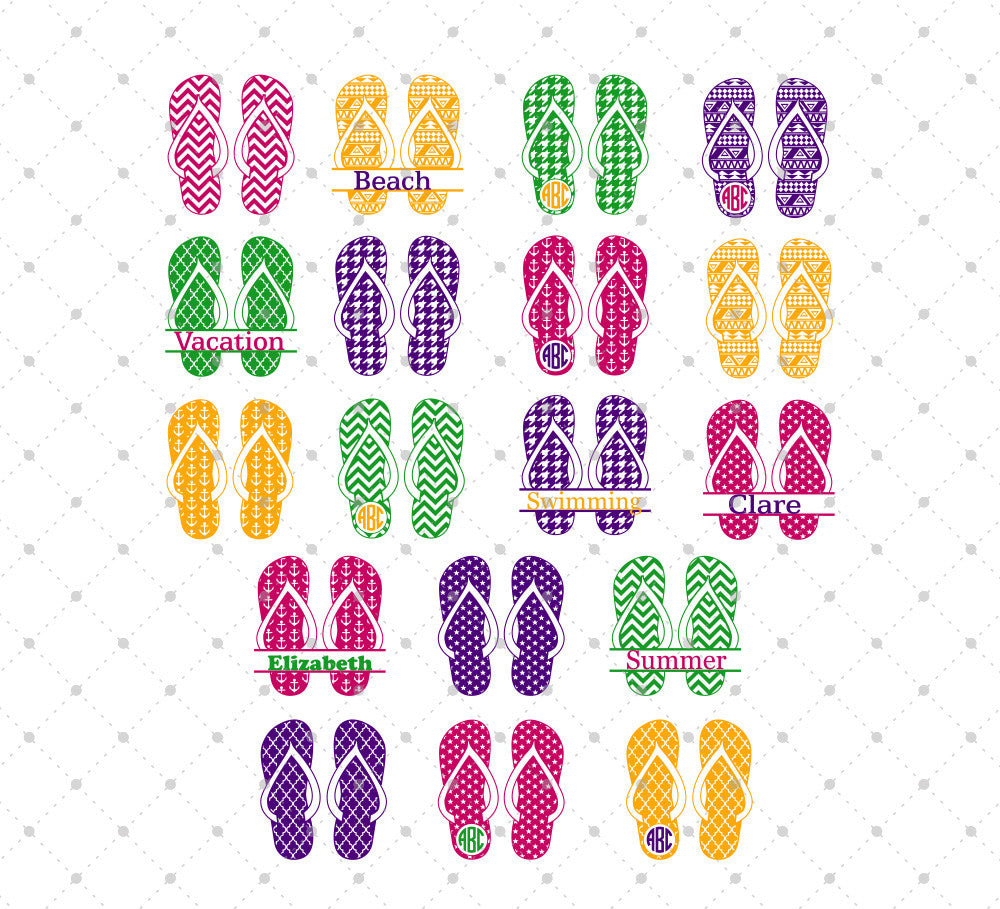 Download Svg Cut Files For Cricut And Silhouette Summer Flip Flops Files