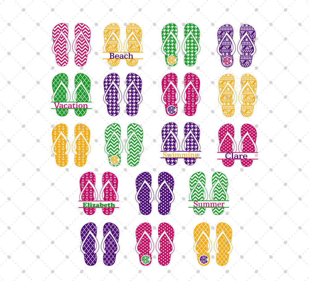 Download SVG Cut Files for Cricut and Silhouette - Summer Flip Flops Files - SVG Cut Studio