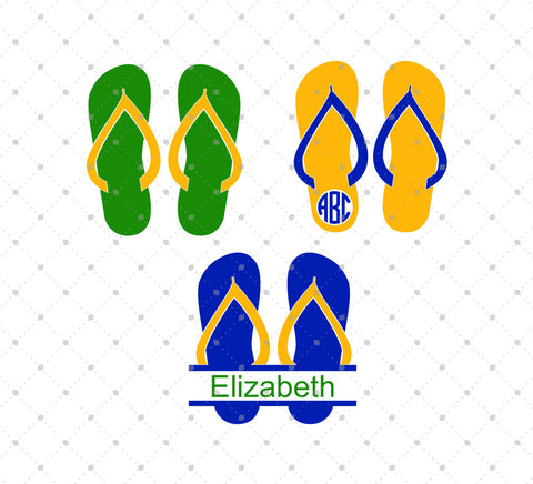 Svg Cut Files For Cricut And Silhouette Summer Flip Flops Monogram Frame Files Svg Cut Studio