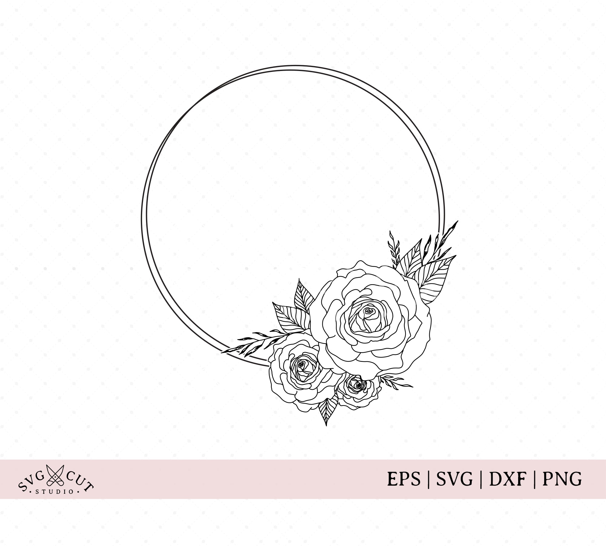 Roses Monogram Frame SVG Cut Files for Cricut and Silhouette