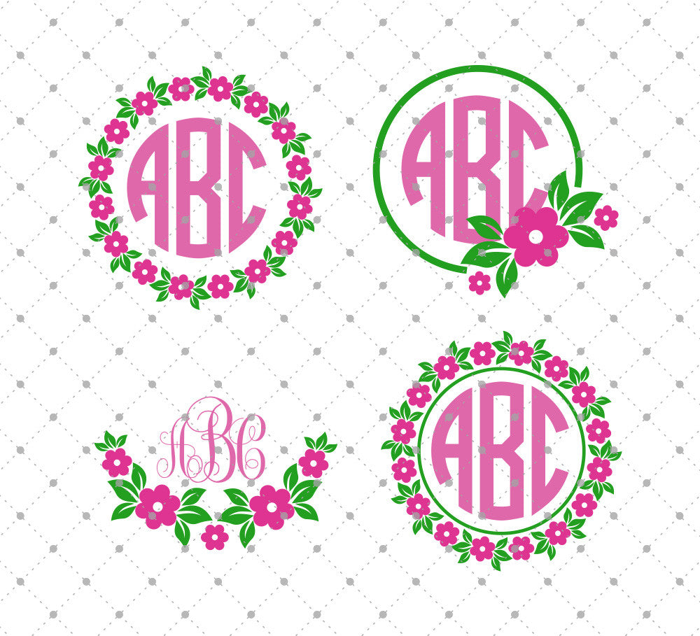 Download SVG Cut Files for Cricut and Silhouette - Flower Monogram ...
