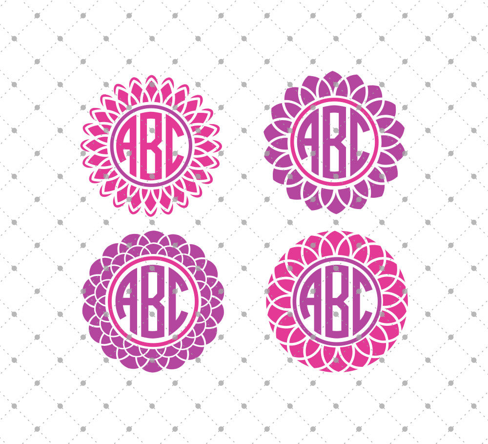 Download Svg Cut Files For Cricut And Silhouette Flower Monogram Frame Files
