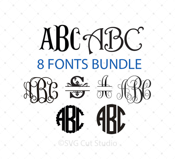 Download Monogram Font Bundle SVG PNG DXF files for Cricut and ...