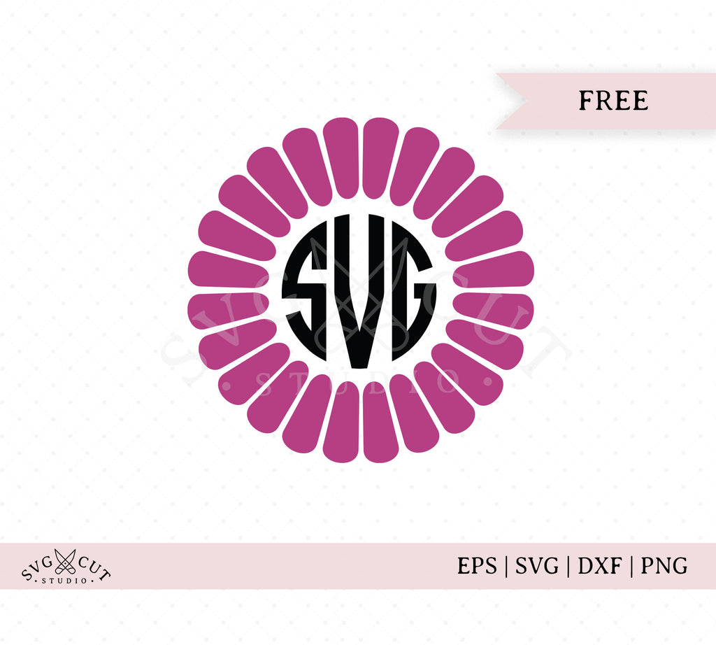 Download Free Flower Monogram Frame SVG cut Files for Cricut and Silhouette - SVG Cut Studio