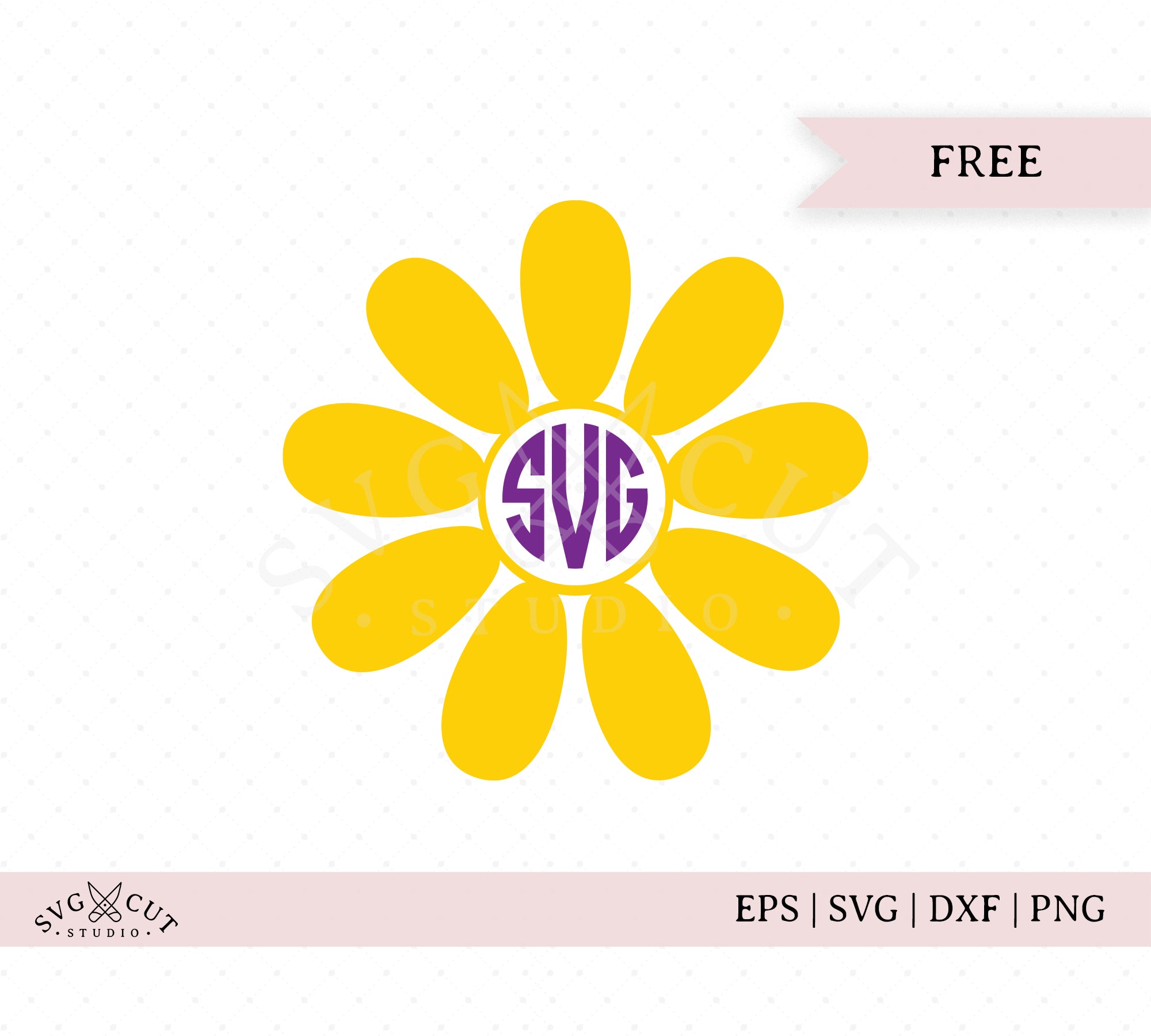 FREE Retro Flower Monogram SVG | Split Monogram SVG Cut File for Cricut,  Cameo Silhouette