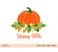 Round Autumn Monogram Frame SVG with Fall Leaves & Pumpkin for Cricut/ –  Board & Batten Design Co.