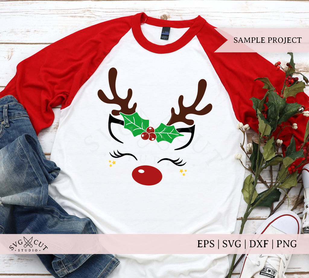 Download Christmas Holly Reindeer Svg
