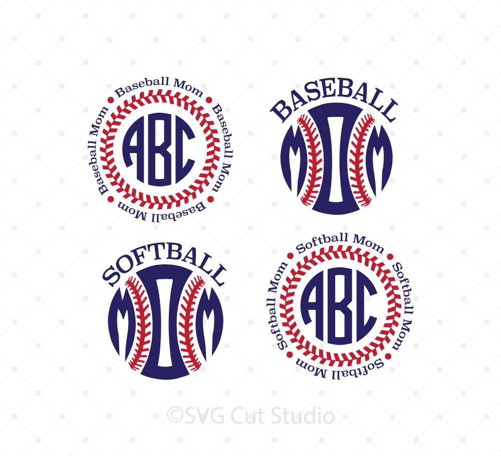 Download Baseball Softball Mom Monogram Svg Cut Files For Cricut And Silhouette