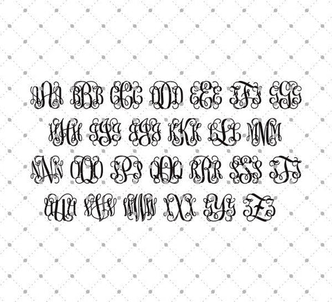 Download Cricut and Silhouette Monogram Font bundle SVG PNG DXF ...