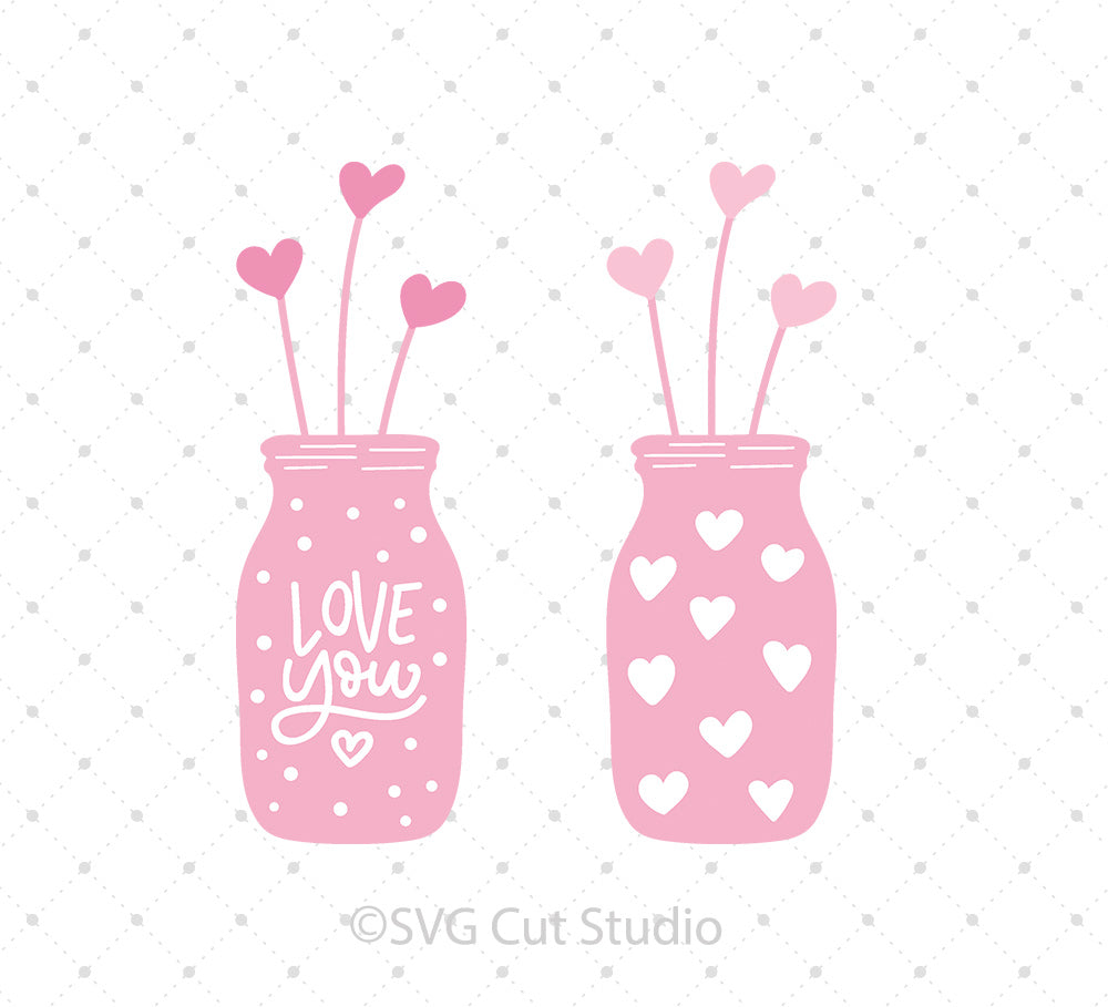 Download Valentines Day Mason Jar Svg Png Dxf Files For Cricut And Silhouette