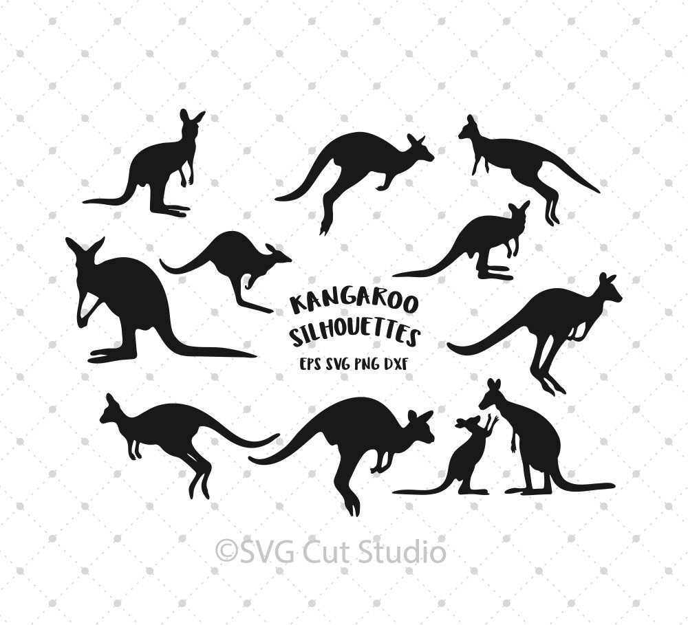 Download SVG Cut Files for Cricut and Silhouette - Kangaroo Silhouettes SVG Cut Files - SVG Cut Studio