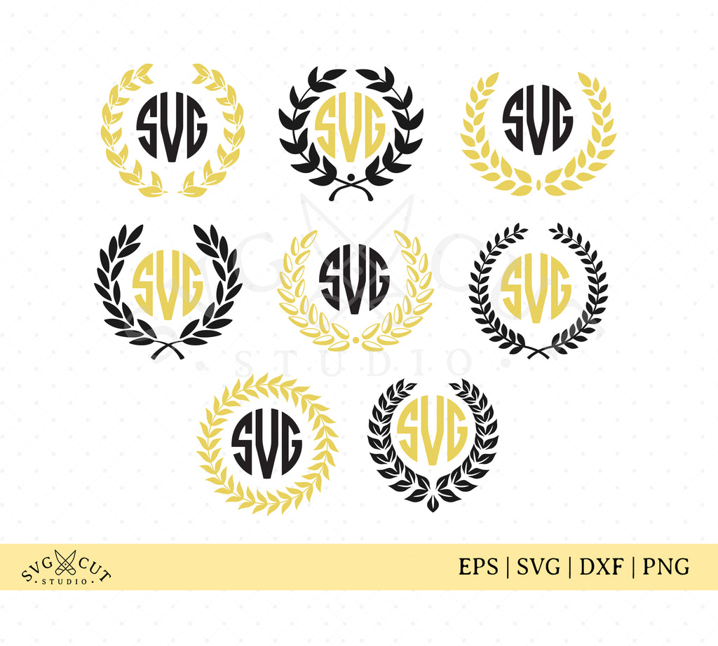 Download Svg Cut Files For Cricut And Silhouette Laurel Leaf Wreath Files