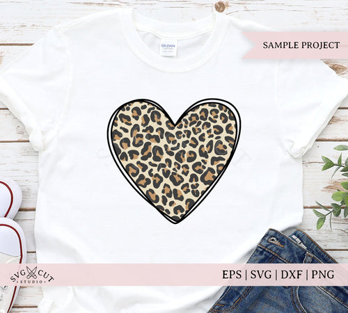 Leopard Louis Vuitton Heart SVG, Leopard LV SVG PNG DXF cut file