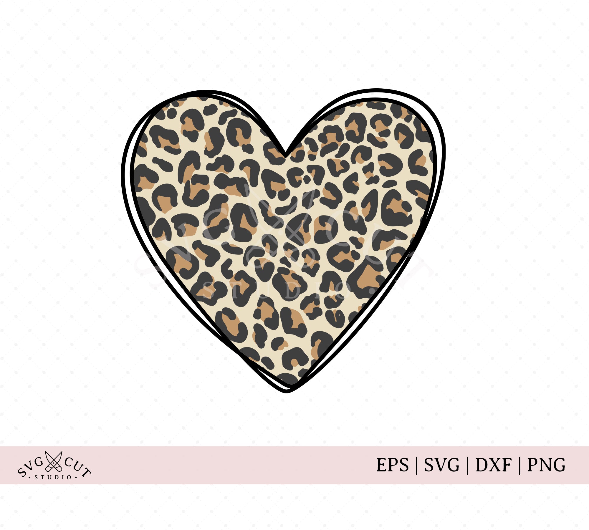 Leopard Louis Vuitton Heart SVG, Leopard LV SVG PNG DXF cut file for cricut