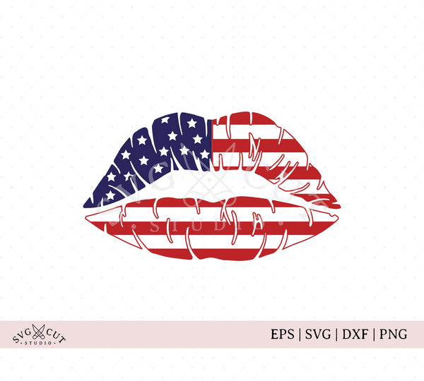 Download American Flag Lips 4th of July SVG files for Cricut ...