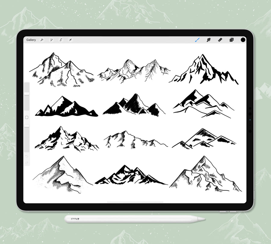 free mountain brushes for procreate