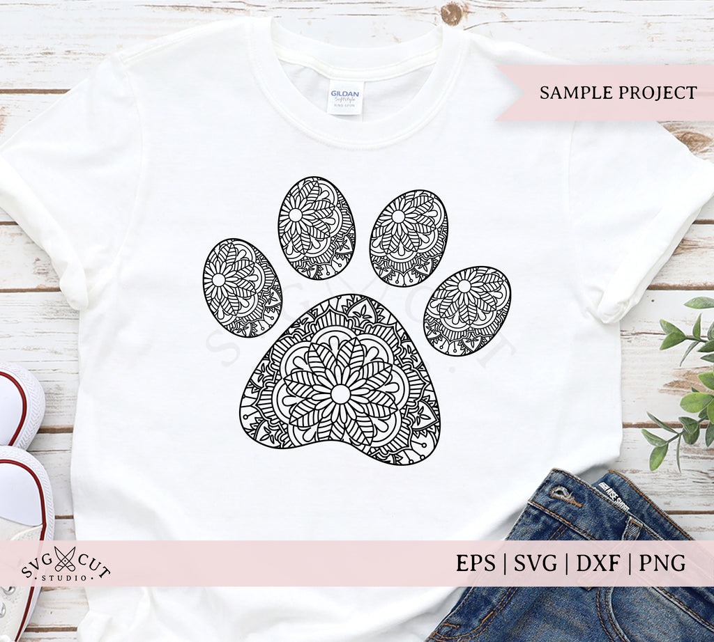 Download Mandala Dog Paw Svg Files For Cricut And Silhouette