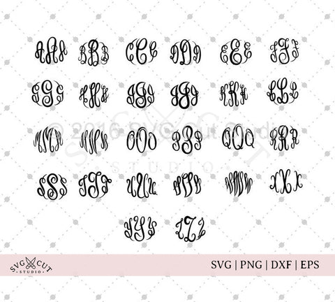 Download Master Circle Monogram Font Svg Dxf Png Cut Files Cricut Silhouette