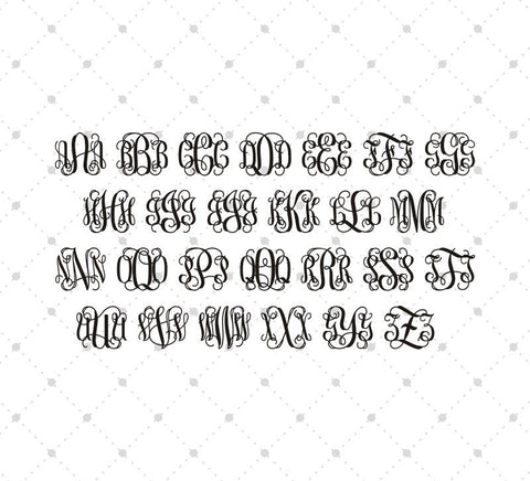 Download Monogram Font Bundle Svg Png Dxf Cut Files For Cricut And Silhouette