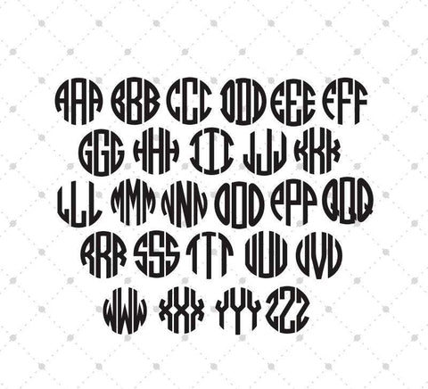 Download Monogram Font Bundle SVG PNG DXF Cut Files for Cricut and ...