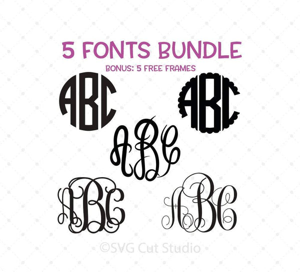 Download Monogram Font Bundle SVG PNG DXF Cut Files for Cricut and Silhouette - SVG Cut Studio