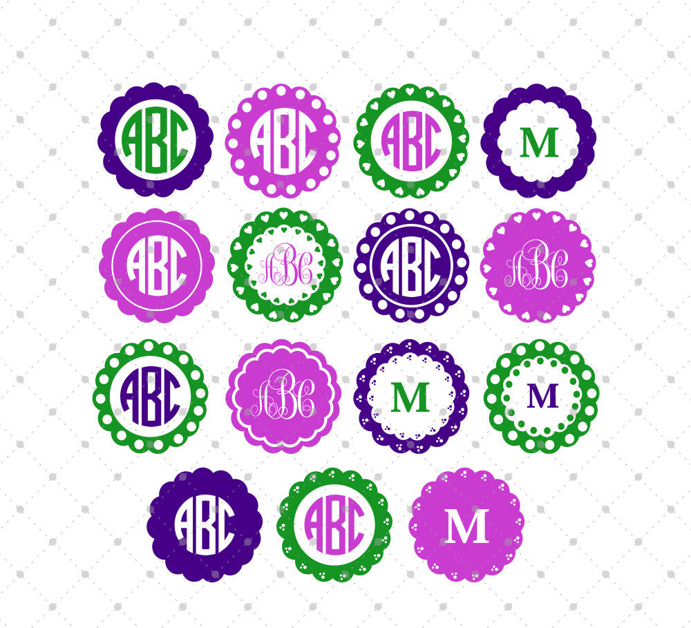 Download Svg Cut Files For Cricut And Silhouette Circle Monogram Frames Files 5